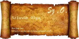 Szlovák Olga névjegykártya